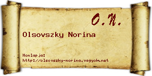 Olsovszky Norina névjegykártya